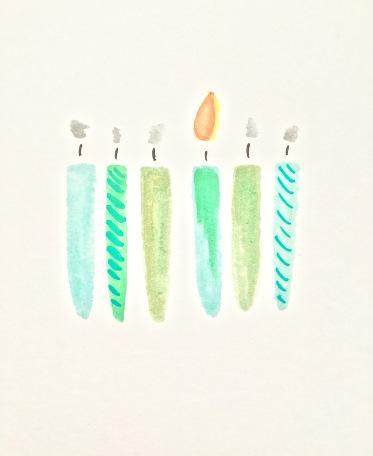 DIY Watercolor Birthday Candle Cards