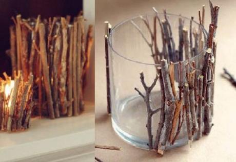 Twigs and Branches Transformed Into a Candle Holder