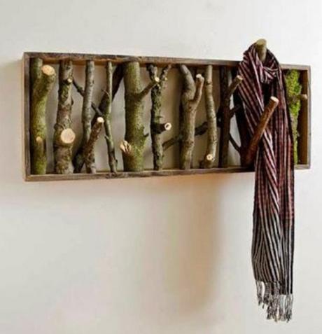 Twigs and Branches Transformed Into a Coat Hanger