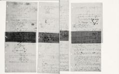 Pauling.Nucleic acids Manuscript leaves from Pauling's work on the proposed triple-helical structure of DNA, 1952.