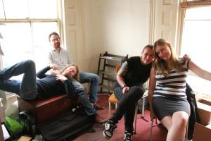 I am lazy. Comedy club crowdfunding continues. Comic will change his name. (L-R) Barry Ferns, Dec Munro, Rachel Warnes and Sarah Pearce