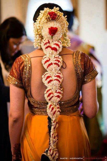 Simple South Indian Hairstyles for a Gracious Look Crowned and Garland Hairstyle