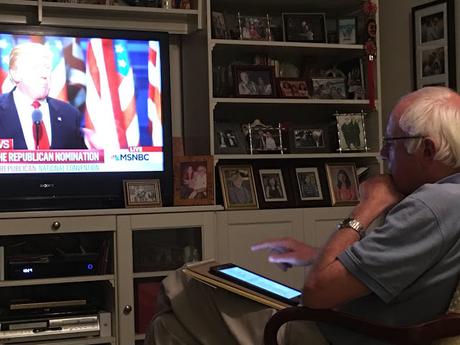 Bernie Tweeted While Watching Trump's Horrible Speech