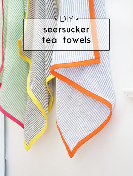 DIY Seersucker Tea Towels