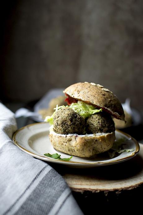 Quinoa-Lentil Falafel Falafel Sandwich