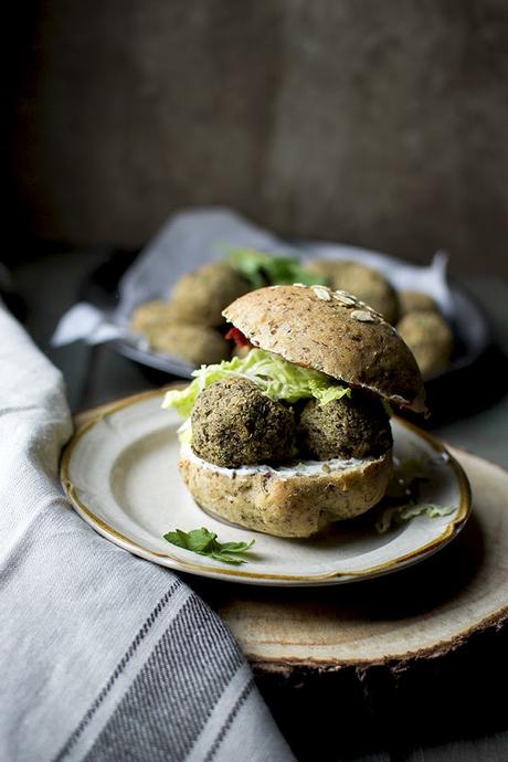 Quinoa-Lentil Falafel Falafel Sandwich