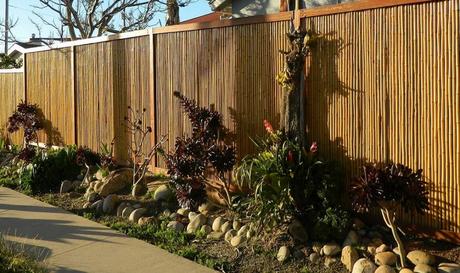 How do you install a bamboo-reed fence?