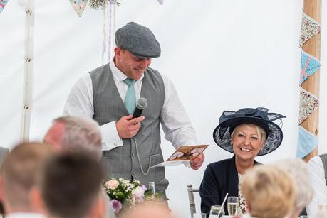 Rustic Wedding with Adam + Jaclyn the best man giving his wedding speech