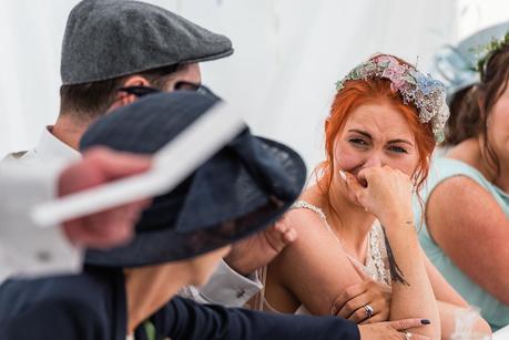 Rustic Wedding with Adam + Jaclyn capturing emotion at the wedding speeches