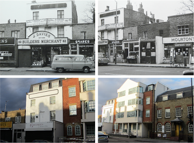 J Davies, Builders' Merchant, 82 Holloway Road (Then and now series)