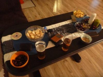 Backpacking in Poland: One Night in The Countryside Village of Rywałd, Pomerania Snacks and drinks at Jacek's place in Rywałd.