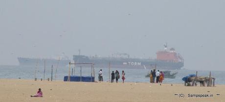 Tanker TORM vessel visits Chennai Port, seen at Marina !