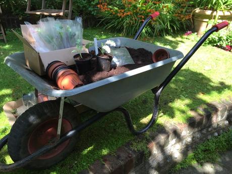 garden wheelbarrow full