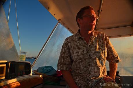 How cruising wrecks lives aloha shirt, jam jar of wine...must be sundowners