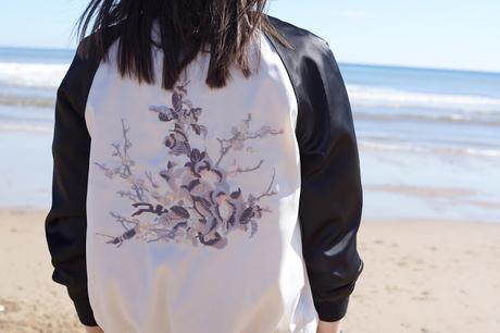 Hello Freckles Embroidered Bomber Jacket Fashion Personal Style Blogger