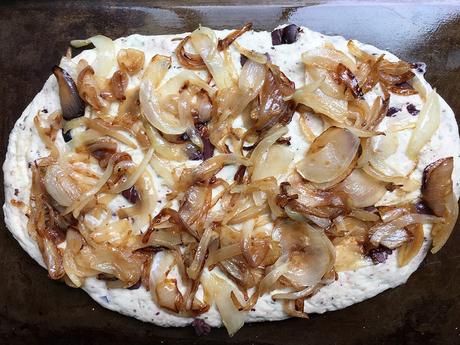 Caramelized Onion & Kalamata Olive Focaccia 28692216910_a82601121b_z