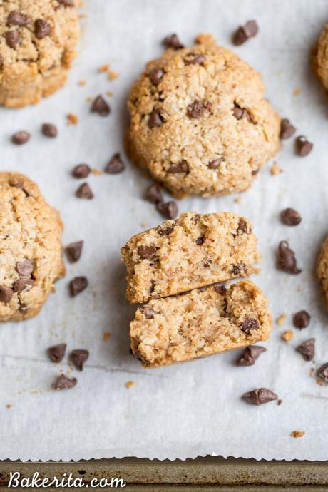 Chocolate Chip Macaroons (Gluten Free, Paleo + Vegan) These Chocolate Chip Macaroons are a heavenly snack or dessert - they taste like a cross between a macaroon and a chocolate chip cookie! Plus, they're gluten-free, Paleo, and vegan.