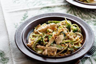 Stuffed Chicken Breast with Zoodles and Tomato Sauce Chicken and Veggie Wok