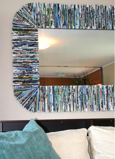 Top 10 Things You Can Make With Old Magazine Subscriptions Old Magazine Used to Make a Mirror Frame