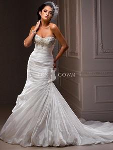Guess what women have the lowest divorce rate? strapless wedding gown