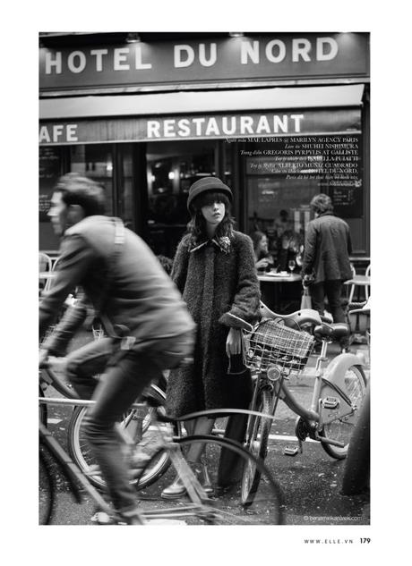 “Atmosphère! Atmosphère!…” Mae Lapres Stars in “Hotel du Nord” wearing Chanel by Benjamin Kanarek for ELLE Mae Lapres in Chanel RTW FW 2016-2017 © Benjamin Kanarek