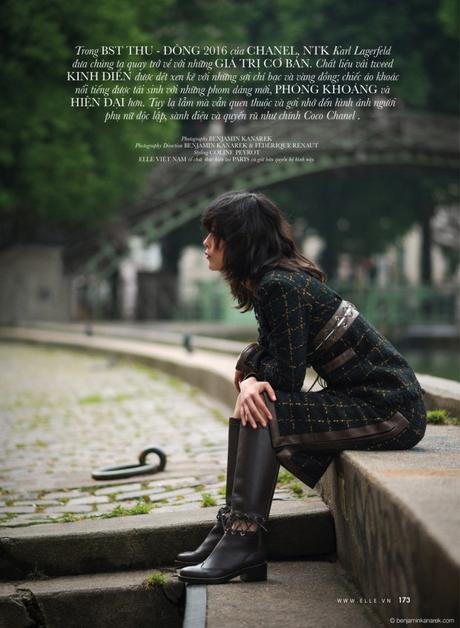 “Atmosphère! Atmosphère!…” Mae Lapres Stars in “Hotel du Nord” wearing Chanel by Benjamin Kanarek for ELLE Mae Lapres in Chanel RTW FW 2016-2017 © Benjamin Kanarek