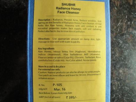 Blue Nectar Shubhr Radiance Honey Face Cleanser Review Blue Nectar Shubhr Radiance Honey Face Cleanser Review