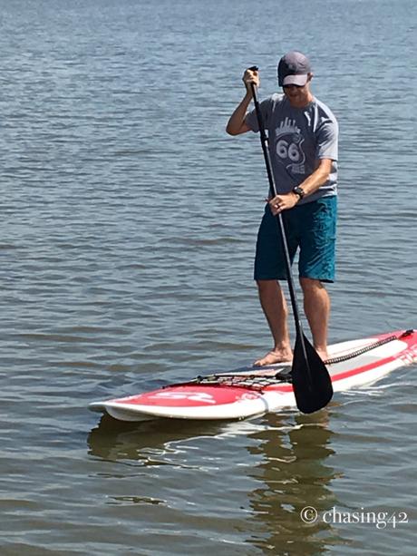 My first attempt at paddle-boarding was a small victory...I didn't fall in! 
