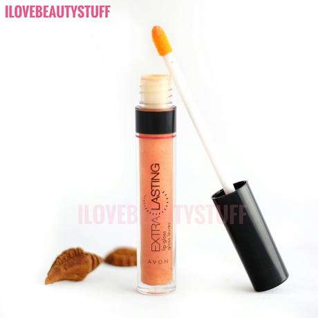 AVON EXTRA LASTING LIP GLOSS IN ENDLESS WATERMELON- REVIEW AND SWATCH.