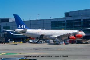 SFO, airport, airliner, LN-RKG ,Airbus A340-313, SAS
