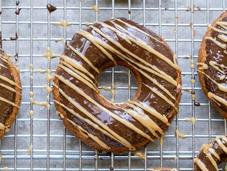 Baked Peanut Butter Banana Donuts with Chocolate Glaze (Gluten Free Vegan)