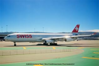 SFO, airport, airliner, Swissair, A340,