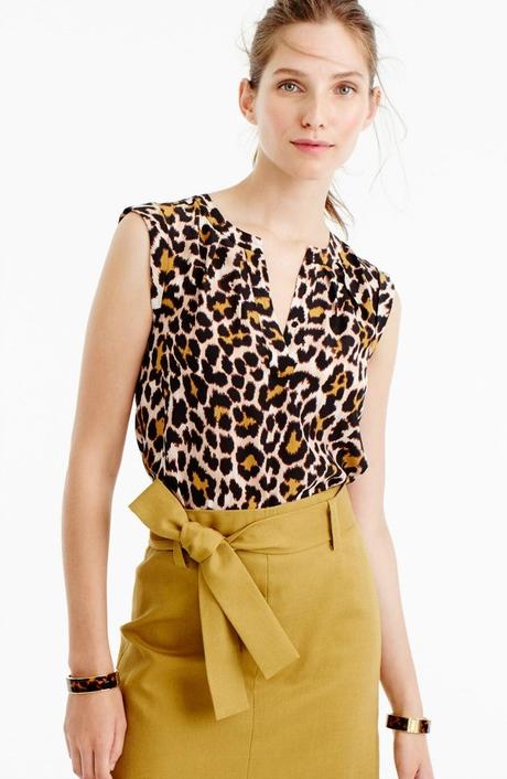 silk leopard print top