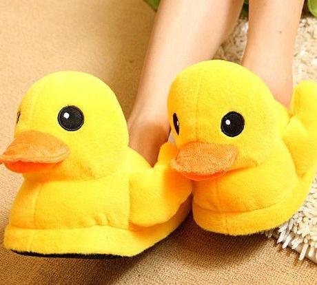 Novelty Yellow Rubber Duck Slippers