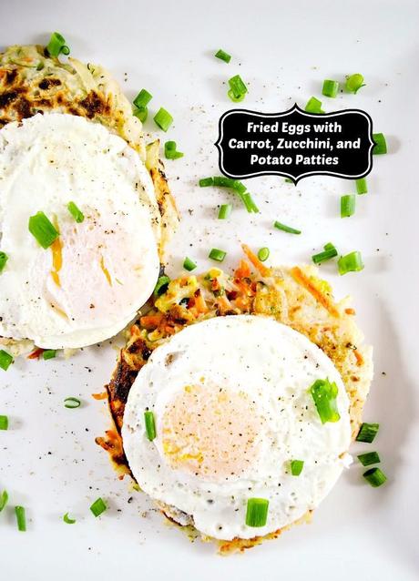 Fried Eggs with Carrot, Zucchini, and Potato Patties