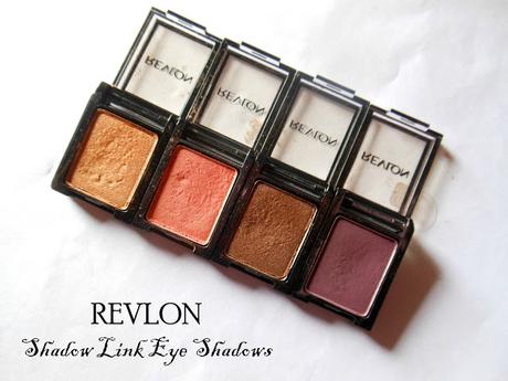 Revlon Shadow Links Eye shadows Copper, Java, Melon, Plum // Review, Swatches