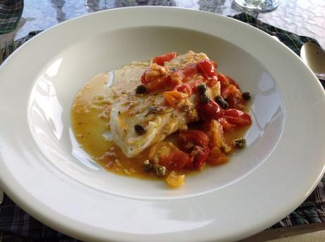 Cape Breton - Chanterelle Inn - Halibut en Cocotte with Roasted Garlic and Cherry Tomatoes 1