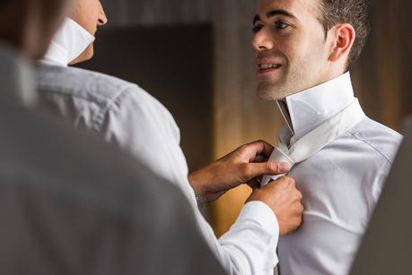 Wood Norton Hotel | Enric & Joules groom getting ready