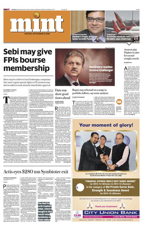 India’s Mint goes broadsheet India’s Mint goes broadsheet