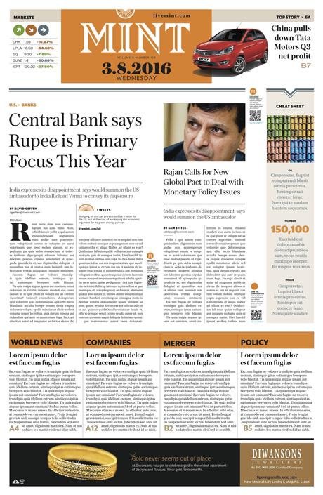 India’s Mint goes broadsheet India’s Mint goes broadsheet