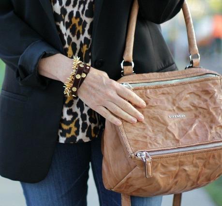 leopard top, Givenchy bag