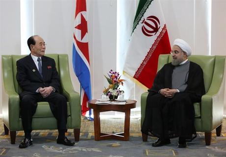 Iranian President Hassan Rouhani meets with Kim Yong Nam on September 18, 2016 on Margarita Island, Venezuela, on the sidelines of the NAM summit (Photo: FARS).