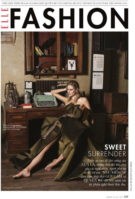 Super model Michelle Buswell in the New Royals by Benjamin Kanarek for ELLE Michelle Buswell in Alexandre Vauthier @ Benjamin Kanarek