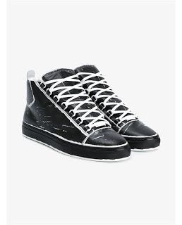 Painted Character:  Balenciaga Arena Printed High-Top Leather Sneakers