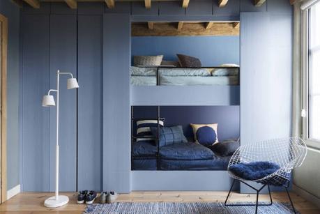 bedroom painted in denim drift dulux color of the year