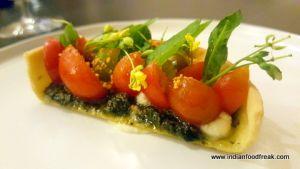 Fresh vegetable and pesto Quiche