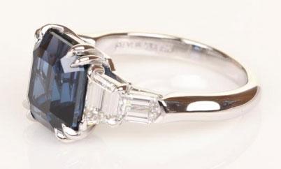 Cokitty 4.97 Carat Blue Spinel and Diamond Ring