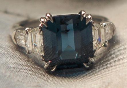 Cokitty 4.97 Carat Blue Spinel and Diamond Ring