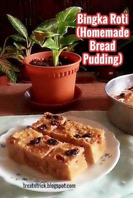 Bingka Roti (Homemade Bread Pudding)  Recipe@ treatntrick.blogspot.com