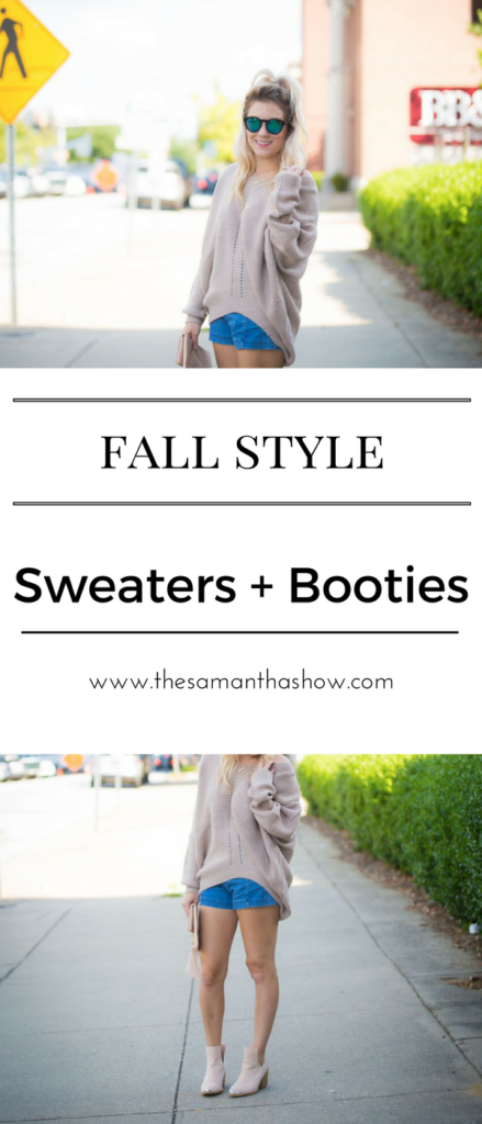 Wearing sweaters and booties together is the ultimate fall combination. Whether you wear them with shorts, leggings, jeans, a skirt, whatever, it screams fall! 